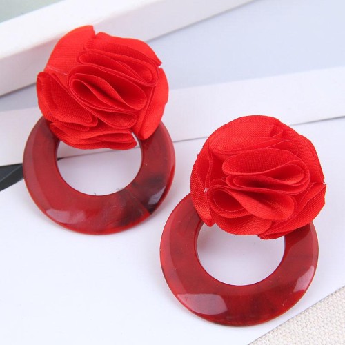 occidental style fashion all-Purpose rose concise circle temperament ear stud