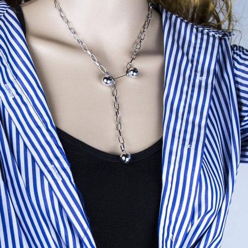  occidental style fashion  Metal concise Double temperament personality necklace