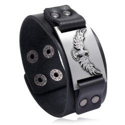  punk man Cowhide bracelet  retro  width leather