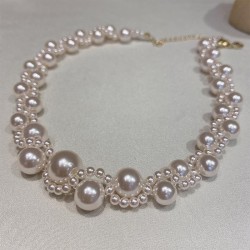 Korea big luxurious Pearl necklace fashion all-Purpose clavicle chain brief pe..
