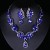  occidental style gem necklace earrings set  fashion bride banquet