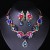  occidental style gem necklace earrings set  fashion bride banquet