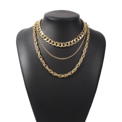 occidental style punk wind brief necklace  personality generous Metal textured..