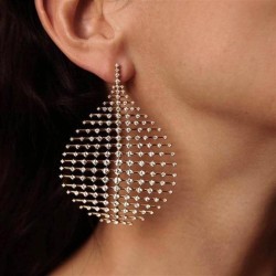 occidental style retro exaggerating gold drop fully-jewelled ear stud