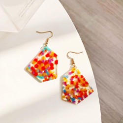 silver Korean style geometry Acrylic earrings plates temperament arring woman ..