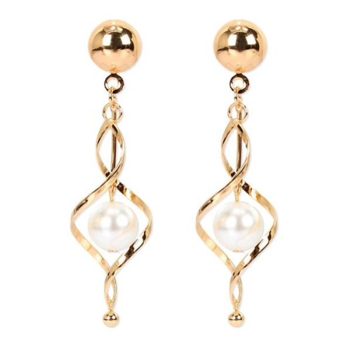 occidental stylefauxearl earring  drop gold earrings   earring arring woman F