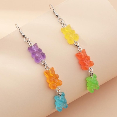  occidental style  creative candy colors resin samll earrings  long style ear stud