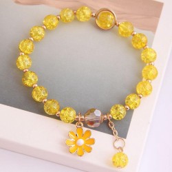 Korean style fashion   brief daisy pendant  crystal beads fashion woman bracel..