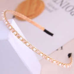  Korean style fashion   all-Purpose brief crystal Pearl personality lady Headb..