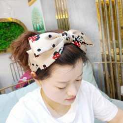 Korean style super big Double layer bow eadband  high-end width Cloth  cartoon..
