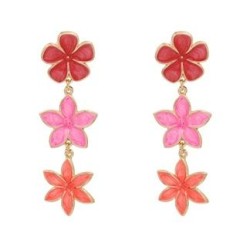  retro color enamel flowers ear stud three earring personality earringsins win..