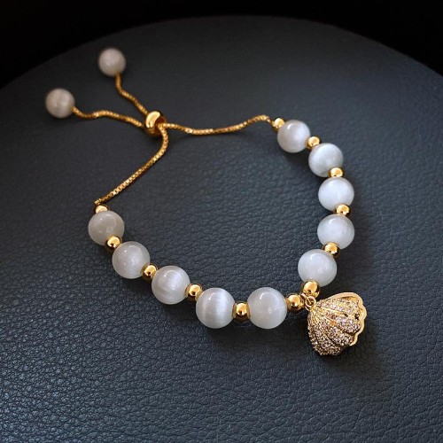  gold Opal Korea fashion all-Purpose Shells natural Pearl bracelet woman