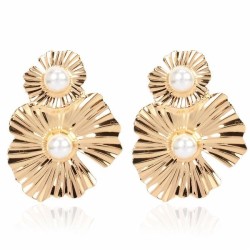  occidental style fashion Metal flowers earrings brief retro Irregular flowers..