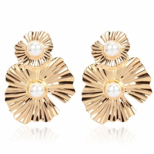  occidental style fashion Metal flowers earrings brief retro Irregular flowers arring womanF