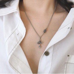 Korea big Word crown concise retro necklace
