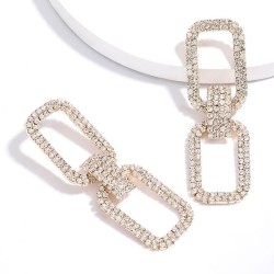 occidental style wind personality buckle Alloy Rhinestone diamond earrings wom..