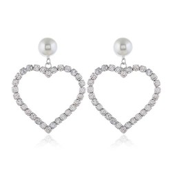occidental style heart-shaped lady fashion brief Alloy diamond imitate Pearl e..