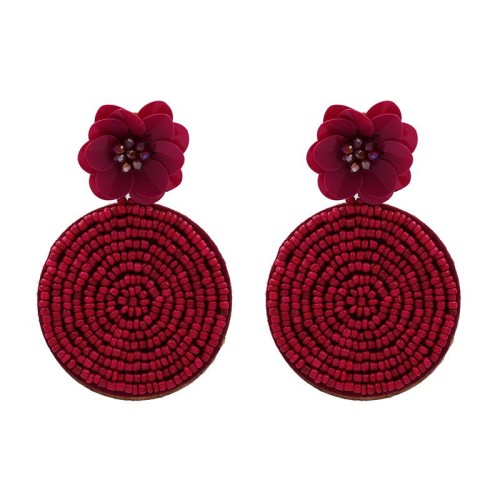 new handmade beads earrings  occidental style fashion Street Snap same style ear stud Earring