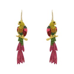 exaggerating colorful diamond Acrylic diamond long earrings woman occidental s..