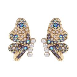  occidental style exaggerating ear stud personality butterfly diamond