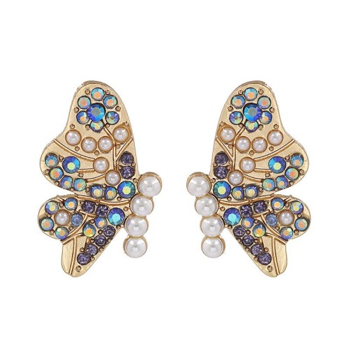  occidental style exaggerating ear stud personality butterfly diamond