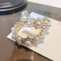 silver all-Purpose temperament Pearl circle earrings woman temperament occiden..