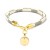 PU Stripe leather bracelet bronze buckle gold plated Round Mini samll bag