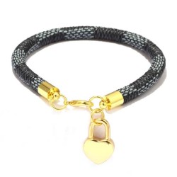 fashion Stripe bracelet  Mini Peach heart pendant gold plated