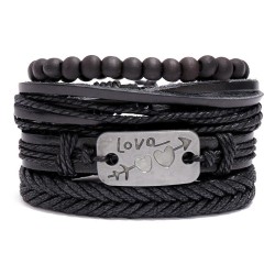 retro weave Cowhide braceletdiy leather man
