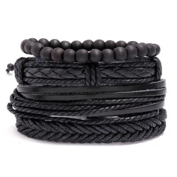 handmade weave retro braceletdiy four multilayer leather bracelet rope