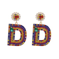 Korea big WordD ear stud fashion personality temperament earrings woman