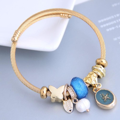 occidental style fashion  Metal all-PurposeD sweet more elements pendant personality bangle