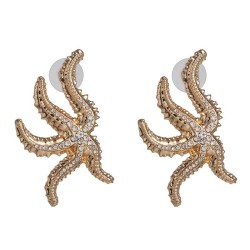 occidental style exaggerating Alloy starfish diamond earrings personality Stre..