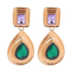 earrings creative geometry drop color crystal earrings occidental style  perso..