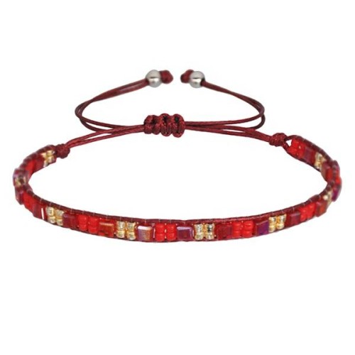  new elements handmade weave rope retro bracelet woman color crystal