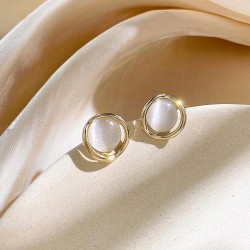 silver Korea Opal ear stud high brief earrings temperament Earring woman