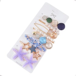 Korean style Pearl hair clip set Word woman