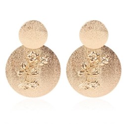 occidental style creative frosting Alloy plum flower Round earrings  retro ear..