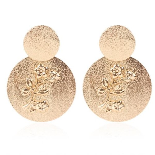 occidental style creative frosting Alloy plum flower Round earrings  retro ear stud arring woman F