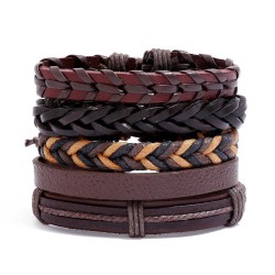 retro weave bracelet occidental stylediy set Cowhide bracelet