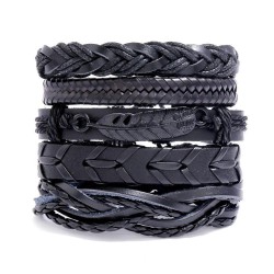 retro weave Cowhide braceletdiy set occidental style man bracelet