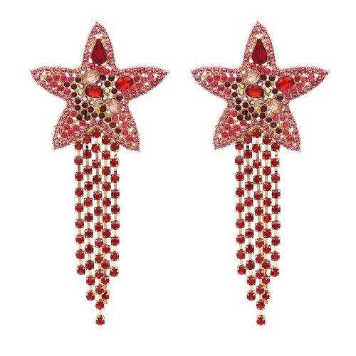 fashion exaggerating star arring occidental style earrings claw diamond tassel earring