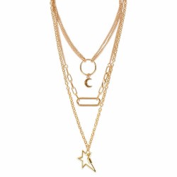 occidental style Metal necklace  brief fashion all-Purpose multilayer Metal pe..