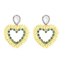 occidental style fashion exaggerating earrings Acrylic earrings love diamond e..