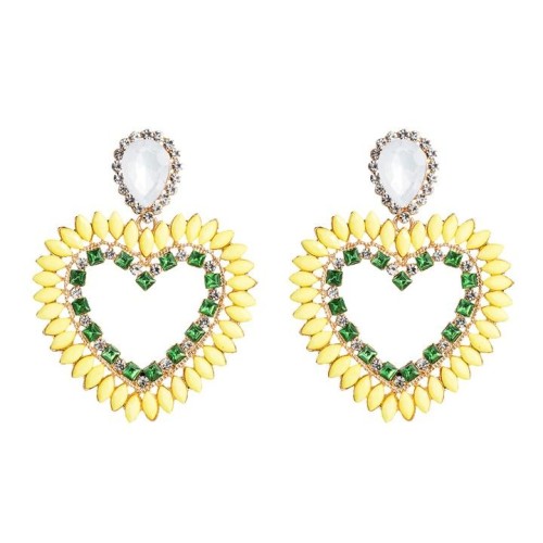 occidental style fashion exaggerating earrings Acrylic earrings love diamond earrings temperament arringins