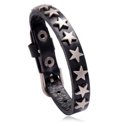 punk retro  Five-pointed star Cowhide bracelet
