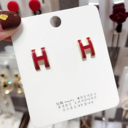 silver ear stud woman Korean style personality temperament earrings Word ear stud sweet ear stud fashion