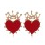 occidental style trend temperament all-Purpose heart-shaped crown earrings brief retro Bohemia enamel earrings