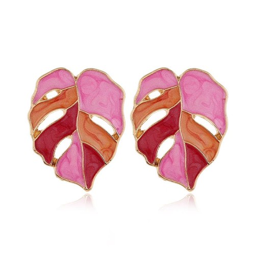 occidental style fashion  Metal all-Purpose color leaf temperament exaggerating ear stud