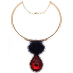 occidental style fashion Metal drop gem temperament Collar
